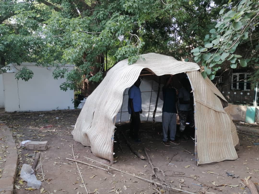 Beduin tent in garden