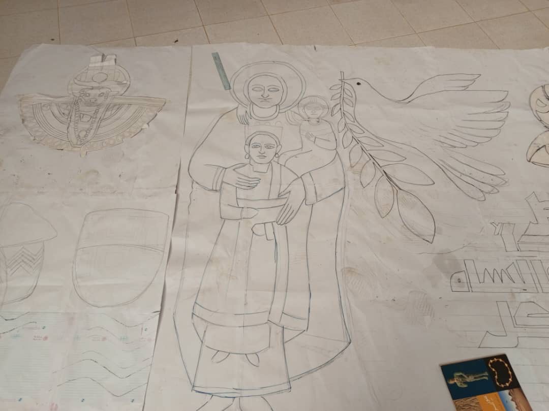 Mural detail carving